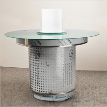 國家電網鋼化玻璃圓形填單臺